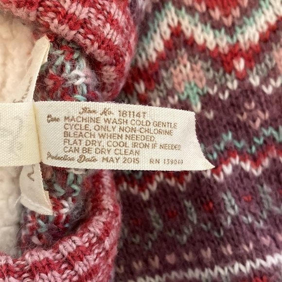 Matilda Jane Girls Purple‎ Fair Isle Angora Mix Sweater Poncho Sherpa Hood S 4 - Picture 7 of 7